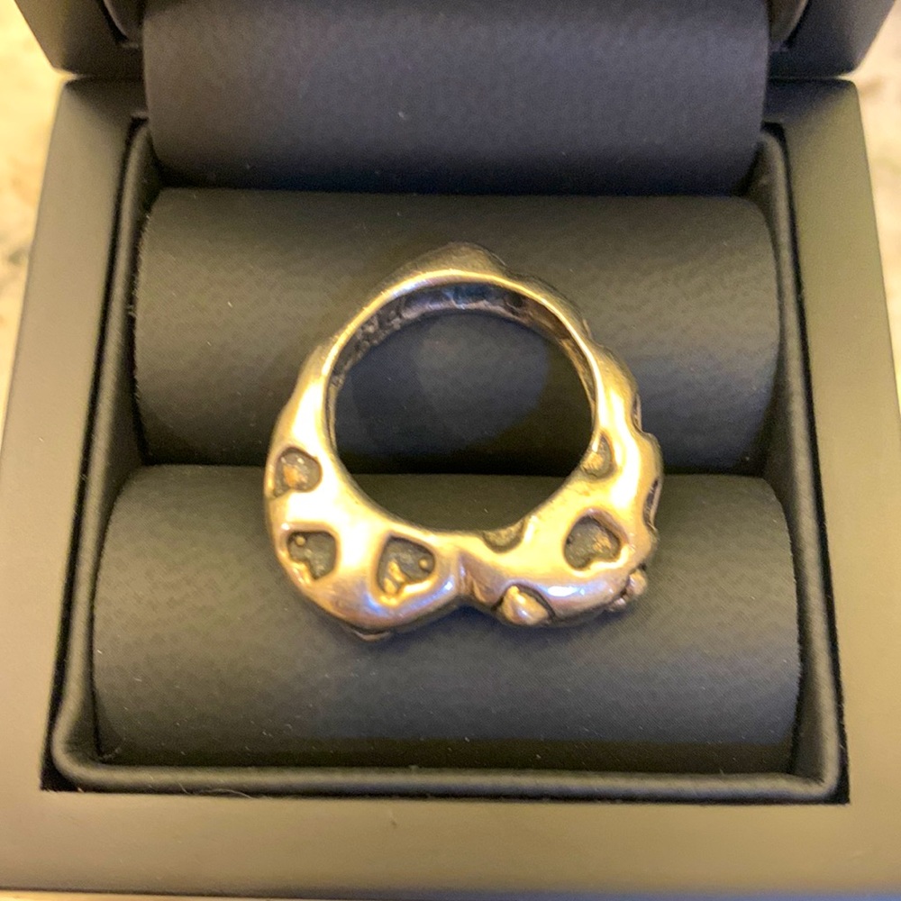 Vintage Dian Malouf - Sterling Silver Cut Out Heart Ring